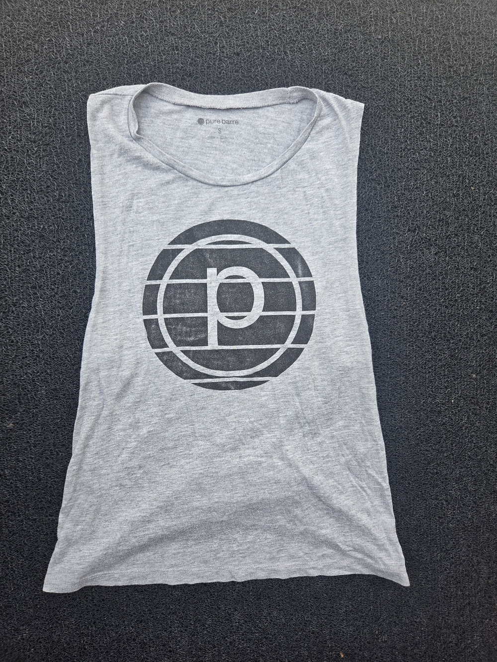 Pure Barre Gray Tank with P Logo - Size Small